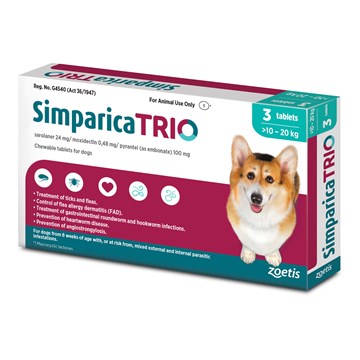 SIMPARICA TRIO 10.1-20 KG 3 PACK