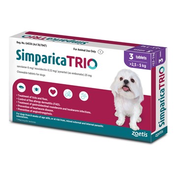 SIMPARICA TRIO 2.6-5 KG 3 PACK