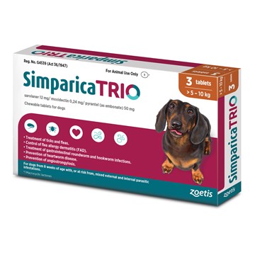 SIMPARICA TRIO 5.1-10 KG 3 PACK